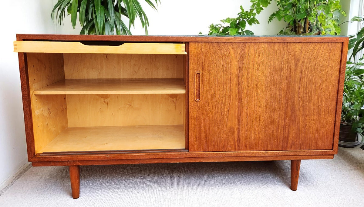 REFINISHED Danish Mid Century Teak Sideboard by P.Hundevad 54