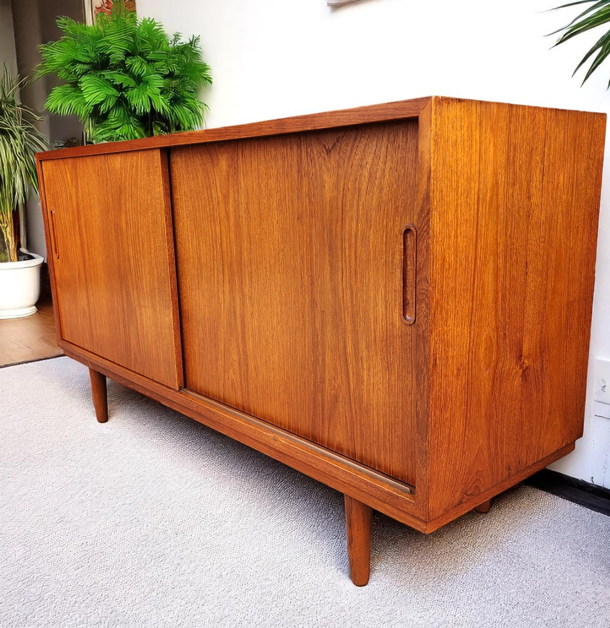 REFINISHED Danish Mid Century Teak Sideboard by P.Hundevad 54