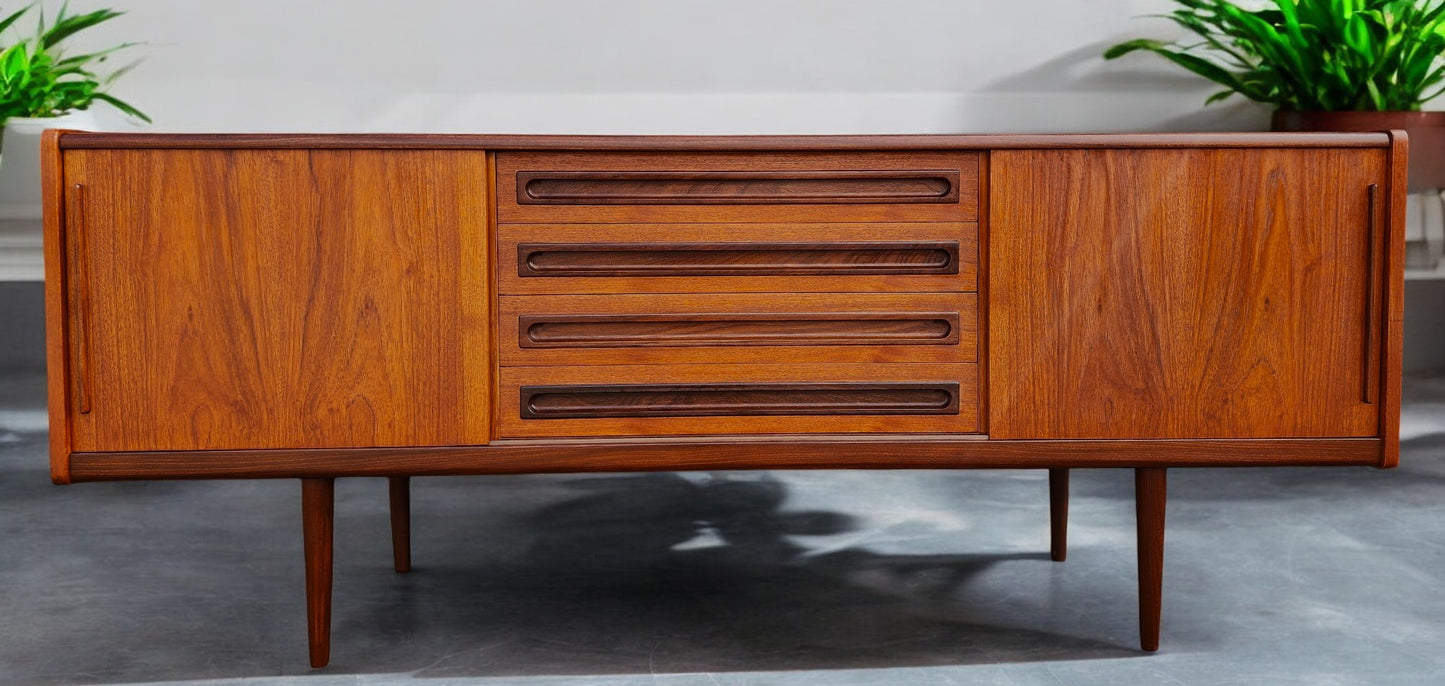 REFINISHED Danish Mid Century Modern Teak Sideboard by Johannes Andersen 79"