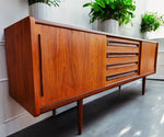 REFINISHED Danish Mid Century Modern Teak Sideboard by Johannes Andersen 79