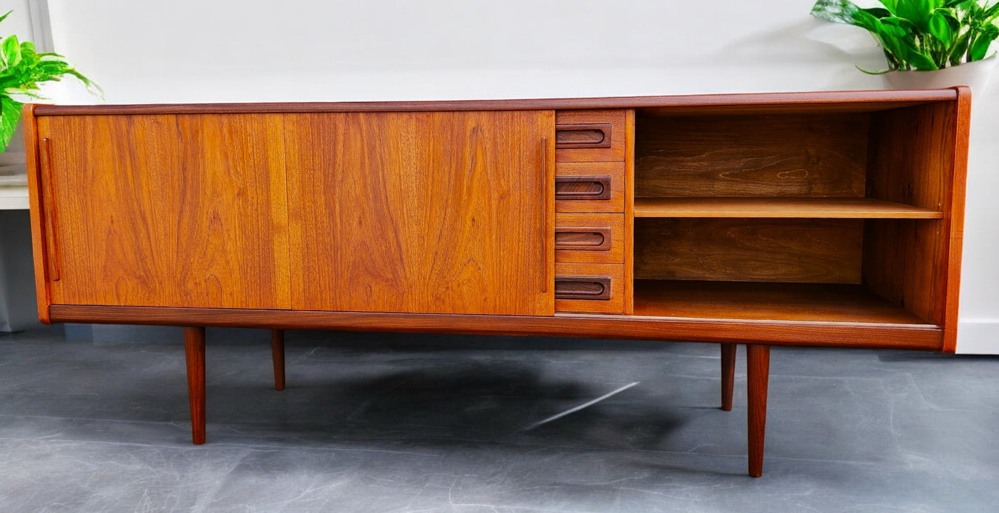 REFINISHED Danish Mid Century Modern Teak Sideboard by Johannes Andersen 79"