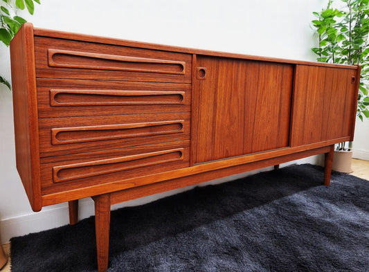REFINISHED Danish MCM Teak Sideboard by Johannes Andersen for Uldum 79"