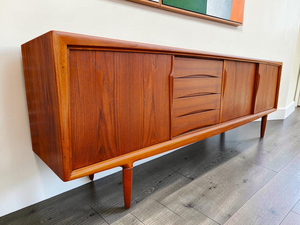 REFINISHED Danish Mid Century Modern Teak Sideboard by Gunni Omann 94.5"