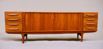 REFINISHED Danish Mid Century Modern Teak Tambour Credenza by Johannes Andersen 94