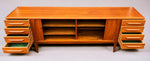 REFINISHED Danish Mid Century Modern Teak Tambour Credenza by Johannes Andersen 94