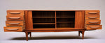 REFINISHED Danish Mid Century Modern Teak Tambour Credenza by Johannes Andersen 94