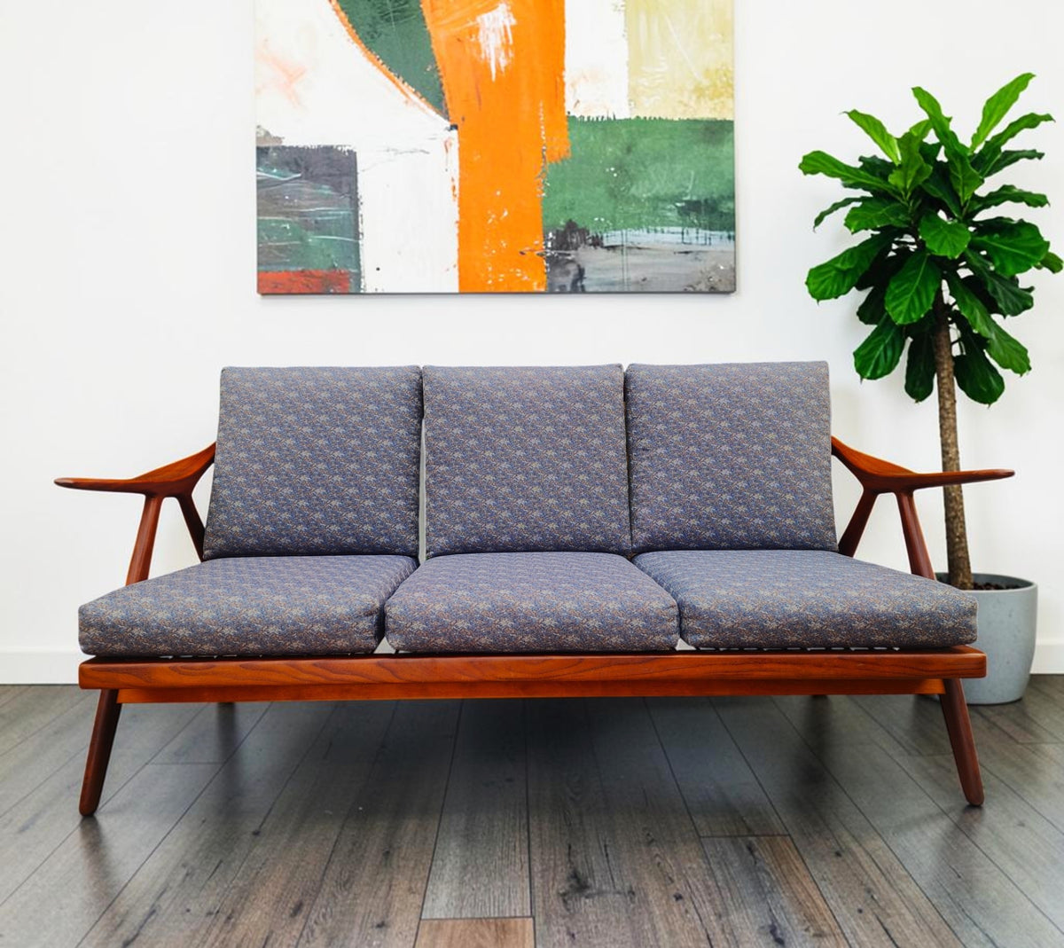 RESTORED Danish MCM Teak Sofa  by Arne Hovmand-Olsen for Mogen Kold