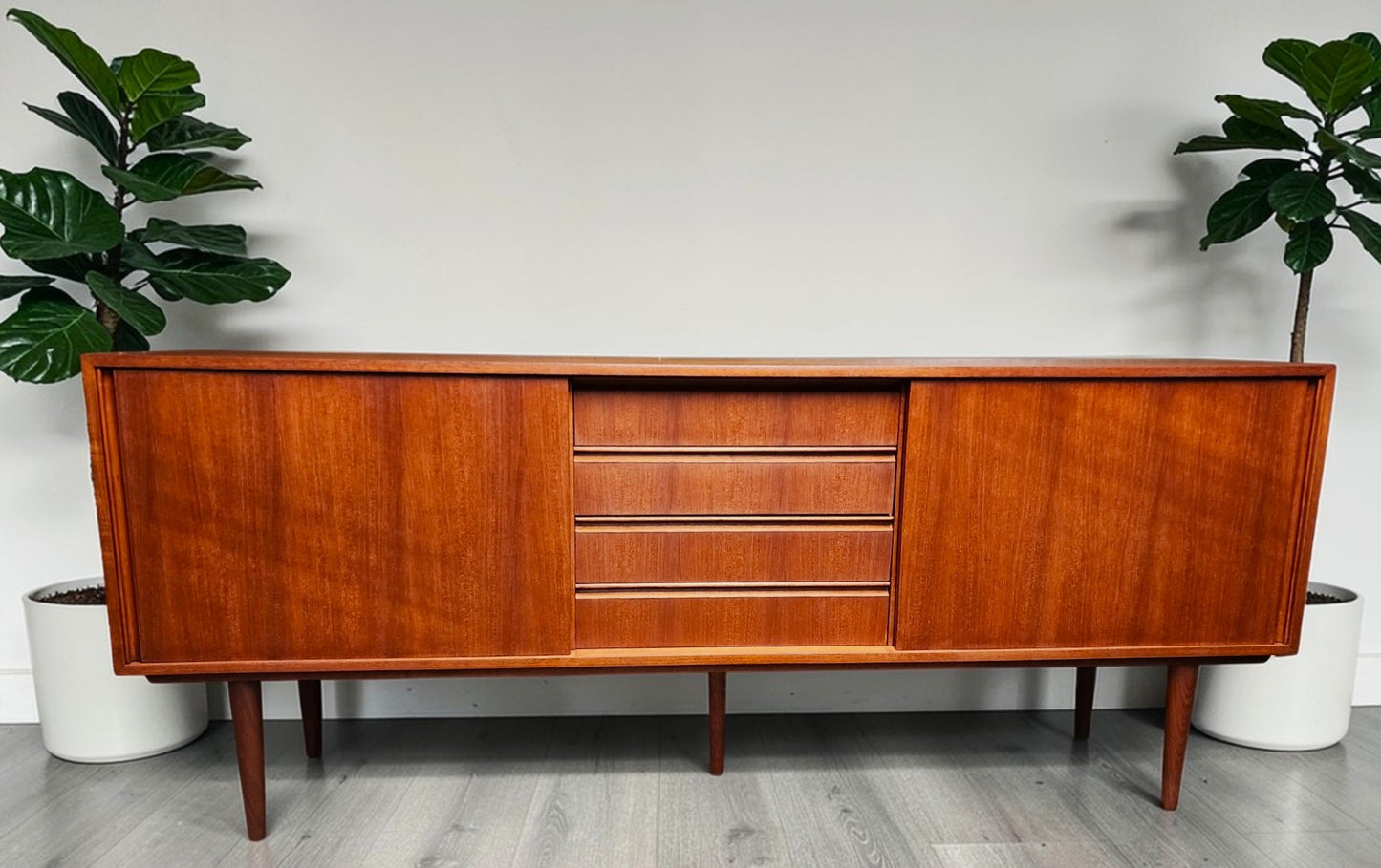 REFINISHED Danish Mid Century Teak Credenza Buffet by Steens 6 ft Narrow