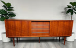 REFINISHED Danish Mid Century Teak Credenza Buffet by Steens 6 ft Narrow 2