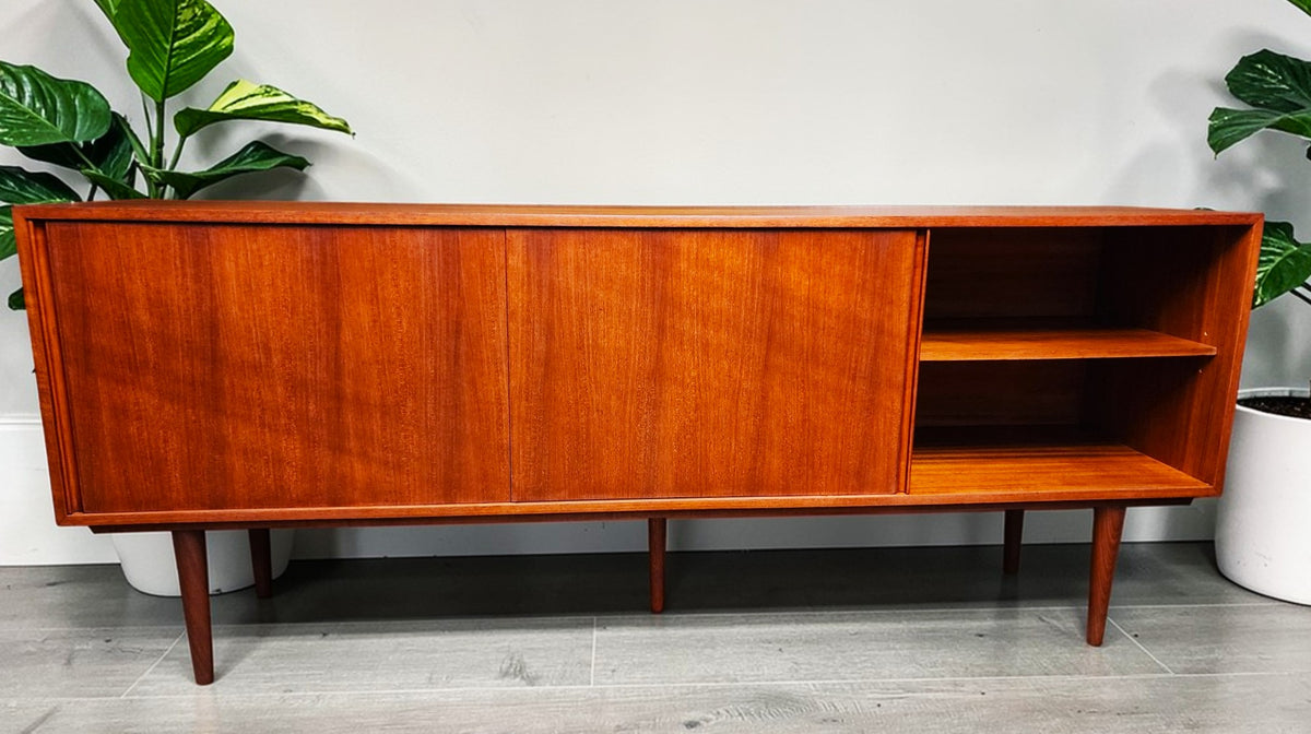 REFINISHED Danish Mid Century Teak Credenza Buffet by Steens 6 ft Narrow