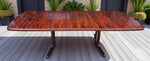Danish Mid Century Modern Rosewood Table Self storing, 65
