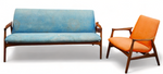 Will be REFINISHED REUPHOLSTERED Danish MCM Teak Sofa & Lounge Chair by Arne Hovmand-Olsen 10