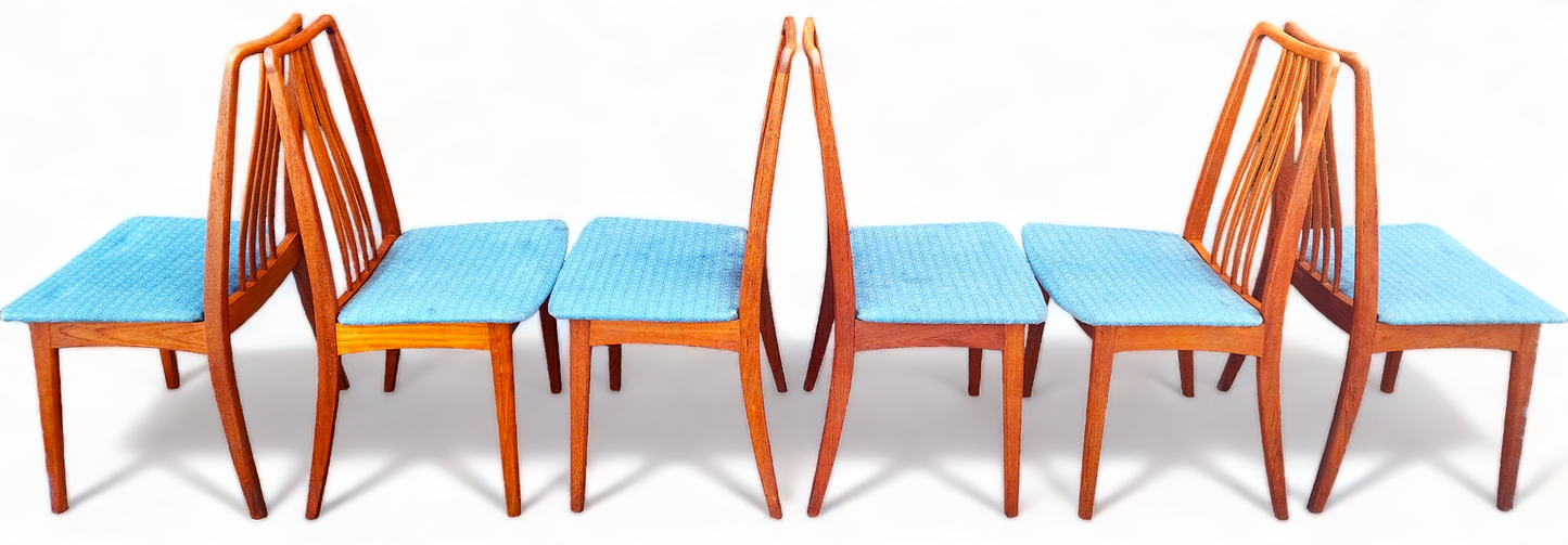 Choose Fabric***6 RESTORED Danish Mid Century Modern Teak Chairs by A.Jensen for Holstebro