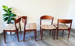 4 REFINISHED Danish Mid Century Modern Teak Chairs by Jydsk 1