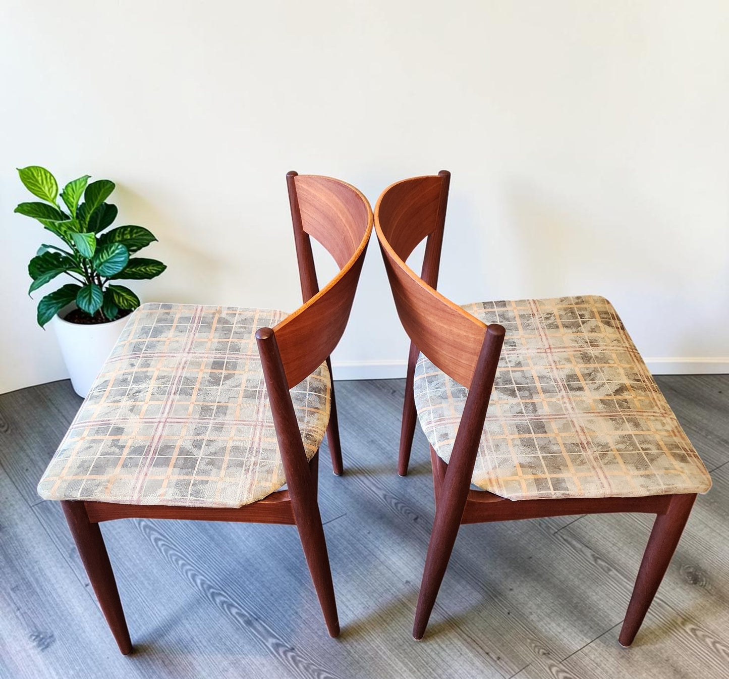 4 REFINISHED Danish Mid Century Modern Teak Chairs by Jydsk