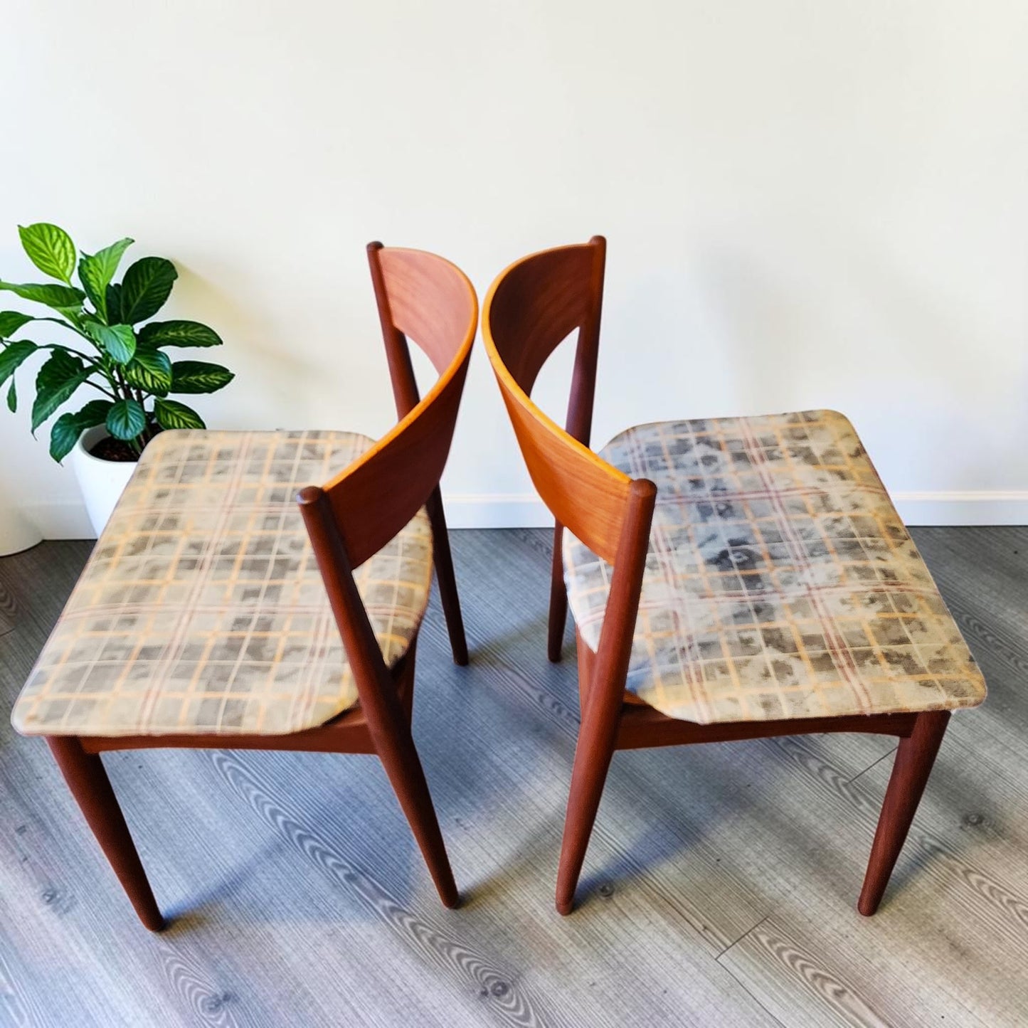 4 REFINISHED Danish Mid Century Modern Teak Chairs by Jydsk