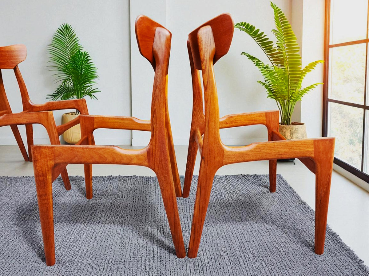6 RESTORED REUPHOLSTERED Danish MCM Teak Chairs by Schønning & Elgaard