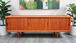 REFINISHED Danish Mid Century Modern Teak Credenza by H.P. Hansen, 86.5