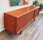 REFINISHED Danish Mid Century Modern Teak Credenza by H.P. Hansen, 86.5