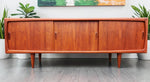 REFINISHED Danish Mid Century Modern Teak Credenza by H.P. Hansen, 86.5