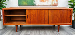 REFINISHED Danish Mid Century Modern Teak Credenza by H.P. Hansen, 86.5