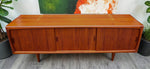 REFINISHED Danish Mid Century Modern Teak Credenza by H.P. Hansen, 86.5