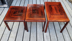 RESTORED Danish Mid Century Modern Rosewood Nesting Tables, Set of 3, model 387 1