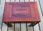 RESTORED Danish Mid Century Modern Rosewood Nesting Tables, Set of 3, model 387 11