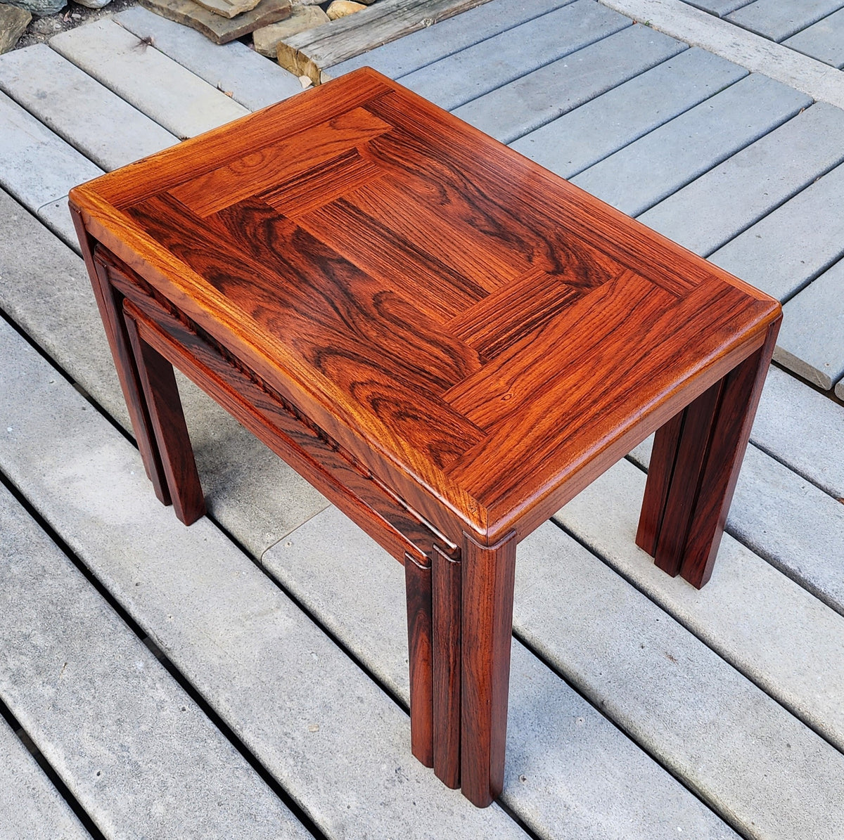RESTORED Danish Mid Century Modern Rosewood Nesting Tables, Set of 3, model 387