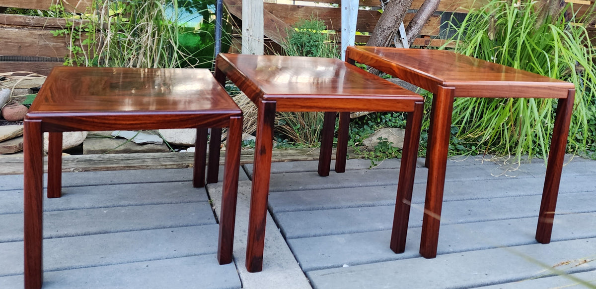 RESTORED Danish Mid Century Modern Rosewood Nesting Tables, Set of 3, model 387