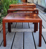 RESTORED Danish Mid Century Modern Rosewood Nesting Tables, Set of 3, model 387 7
