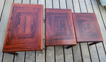 RESTORED Danish Mid Century Modern Rosewood Nesting Tables, Set of 3, model 387 8