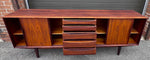 REFINISHED Danish Mid Century Modern Rosewood Sideboard by A.Vodder for Dyrlund 86.5