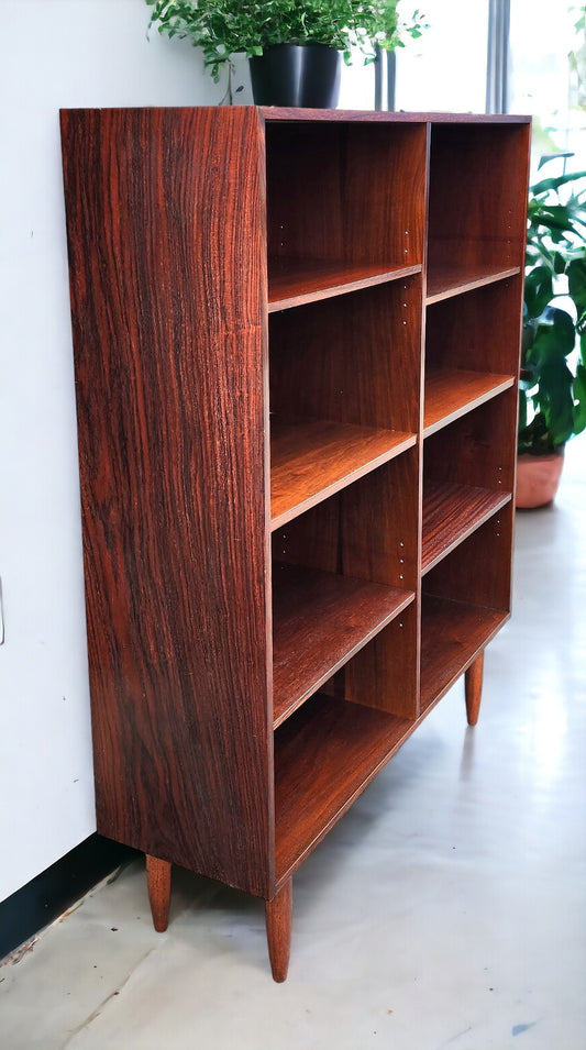 RESTORED Danish Mid Century Modern Rosewood Bookcase, 43"