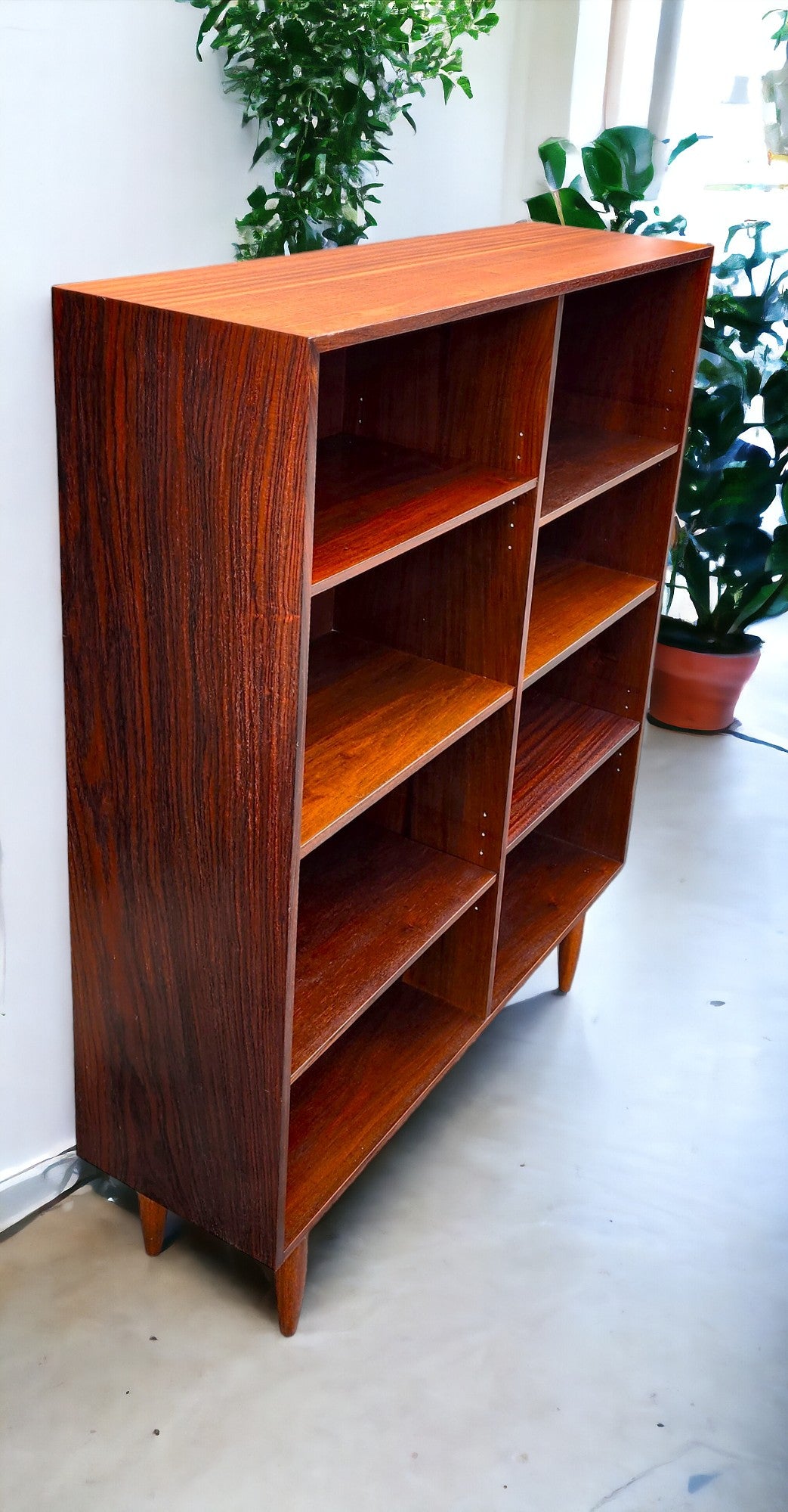 RESTORED Danish Mid Century Modern Rosewood Bookcase, 43"