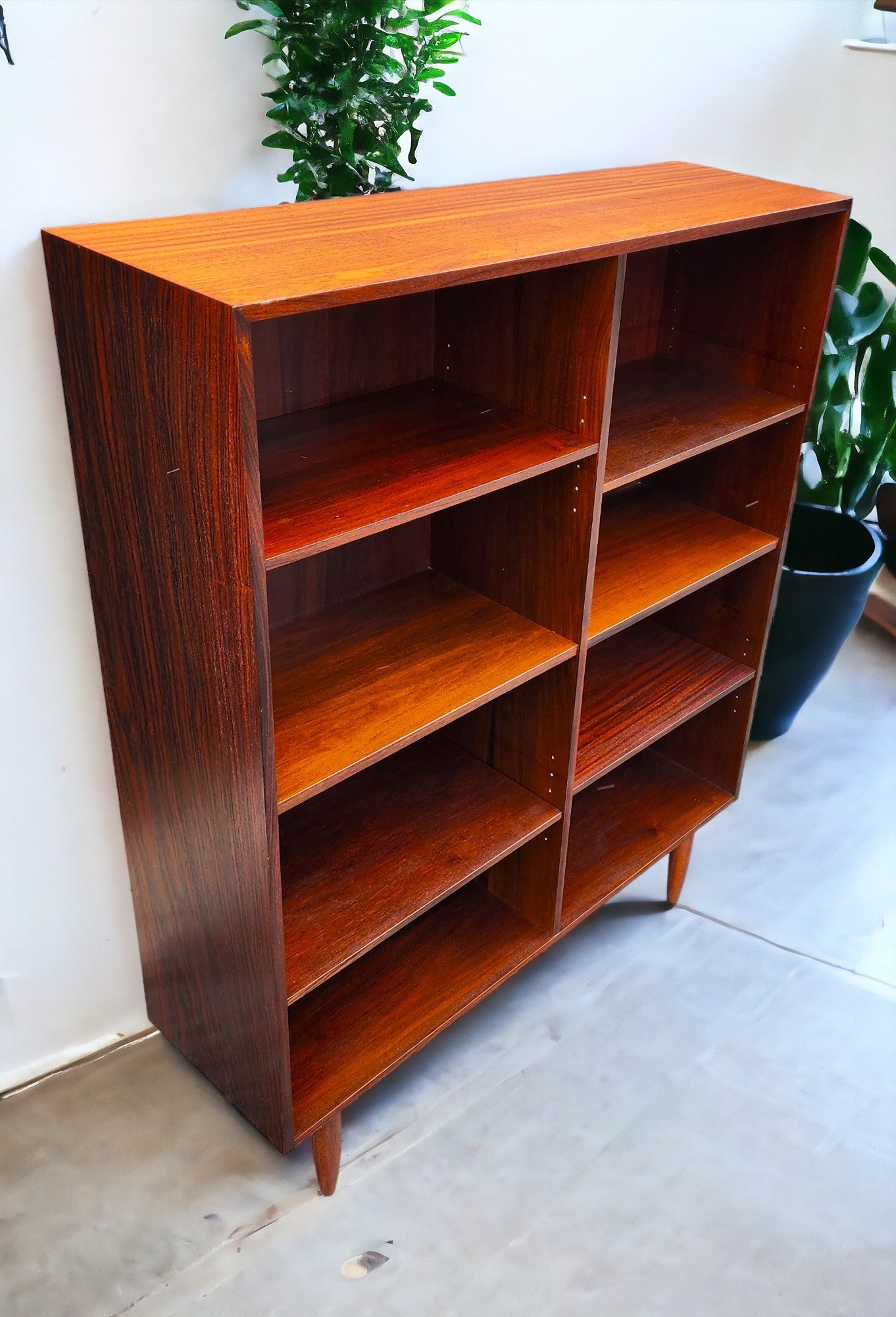 RESTORED Danish Mid Century Modern Rosewood Bookcase, 43"