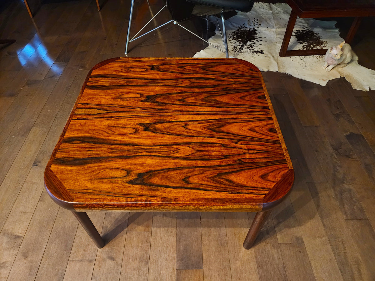 REFINISHED Danish Mid Century Modern Rosewood Coffee or Accent Table