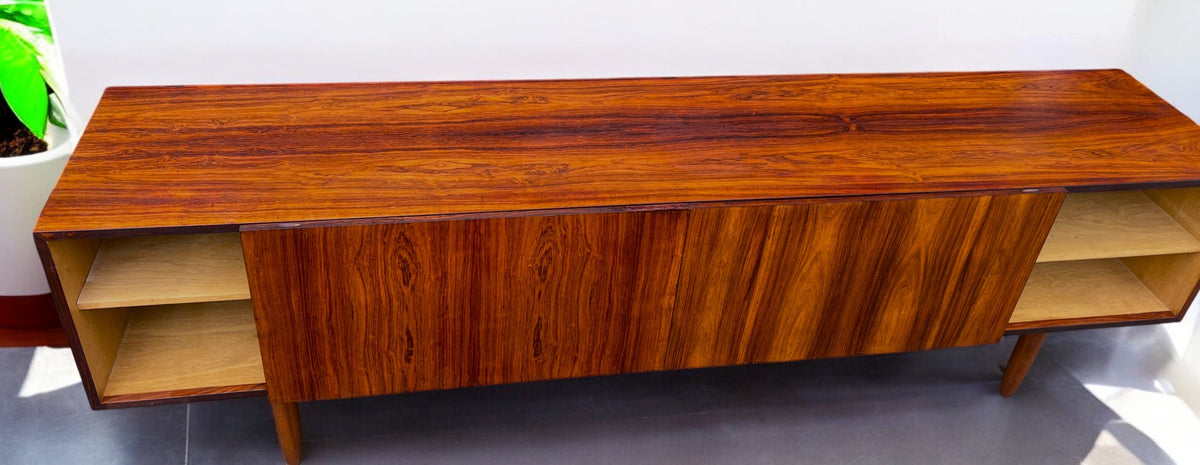 REFINISHED Danish Mid Century Modern Rosewood Credenza 94