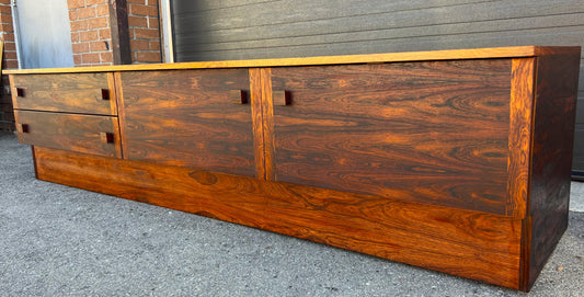 REFINISHED Danish Mid Century Modern Rosewood Console 87" wide & low