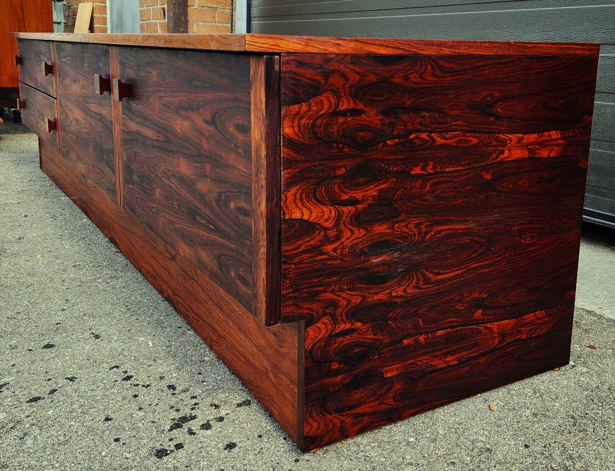REFINISHED Danish Mid Century Modern Rosewood Console 87