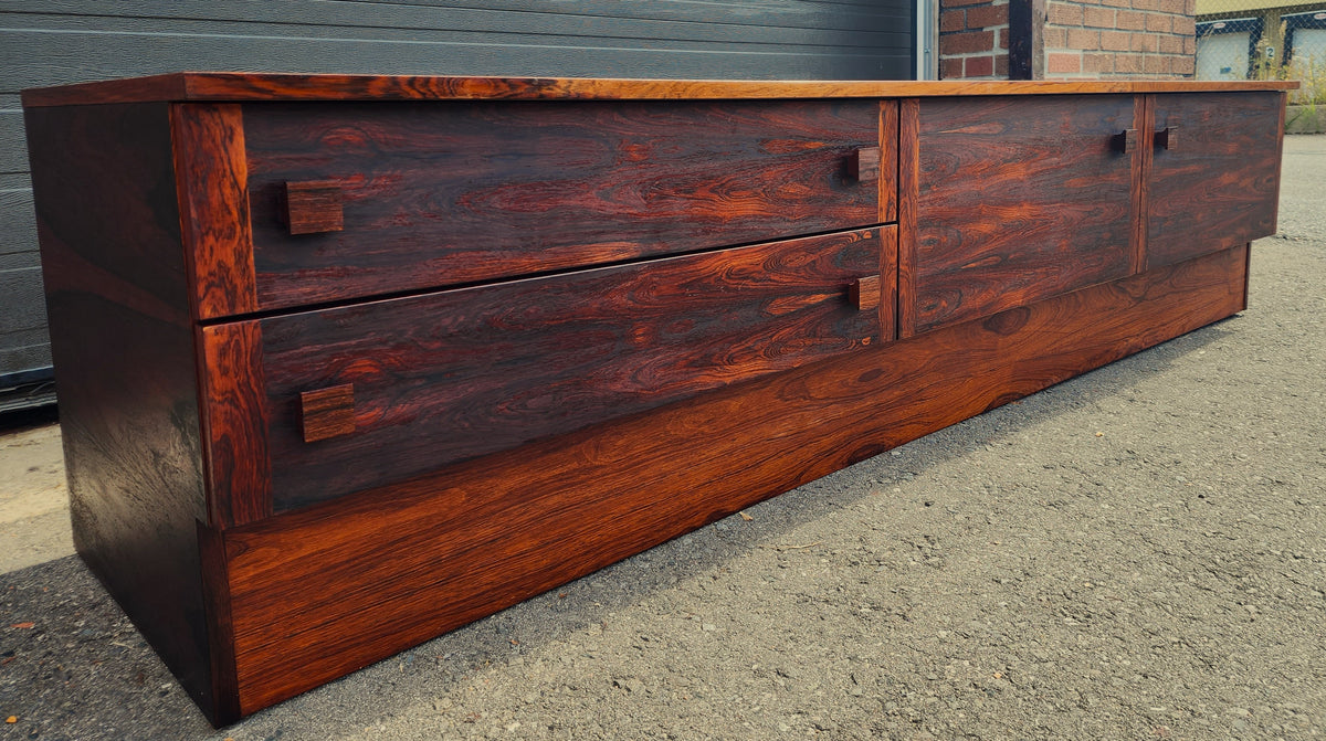 REFINISHED Danish Mid Century Modern Rosewood Console 87
