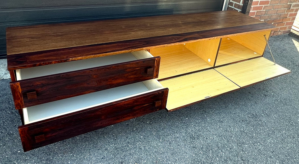 REFINISHED Danish Mid Century Modern Rosewood Console 87