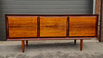 REFINISHED Danish Mid Century Modern Brazilian Rosewood Credenza 72