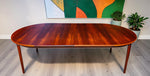REFINISHED Danish MCM Rosewood Table Round w 2 Leaves by J.Andersen, 47