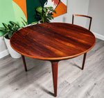 REFINISHED Danish MCM Rosewood Table Round w 2 Leaves by J.Andersen, 47