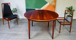 REFINISHED Danish MCM Rosewood Table Round w 2 Leaves by J.Andersen, 47