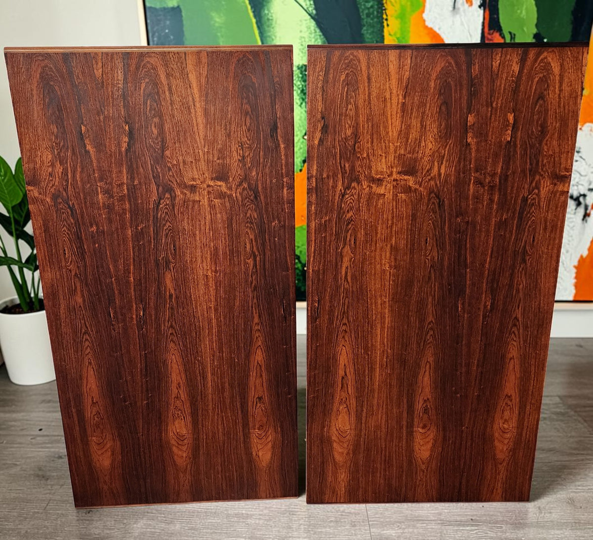 REFINISHED Danish MCM Rosewood Table Round w 2 Leaves by J.Andersen, 47