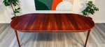 REFINISHED Danish MCM Rosewood Table Round w 2 Leaves by J.Andersen, 47