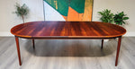 REFINISHED Danish MCM Rosewood Table Round w 2 Leaves by J.Andersen, 47