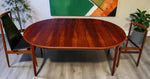 REFINISHED Danish MCM Rosewood Table Round w 2 Leaves by J.Andersen, 47